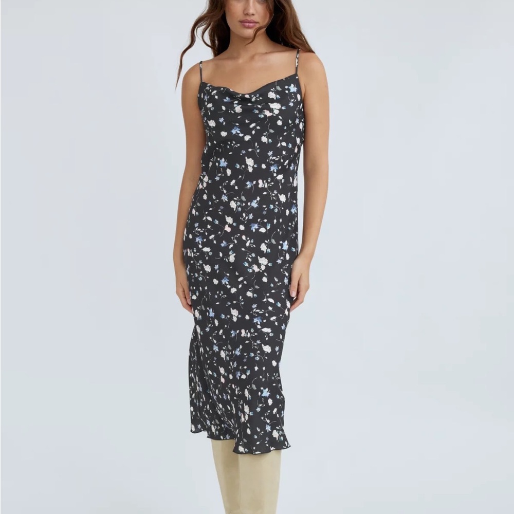 Wilfred BRIANNA Cowl Neck Floral Midi-Dress - XS